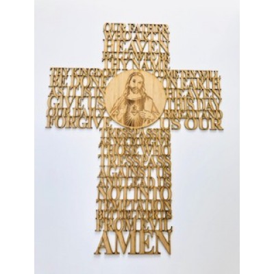 Religious Prayer Cut Out + Image Cross
